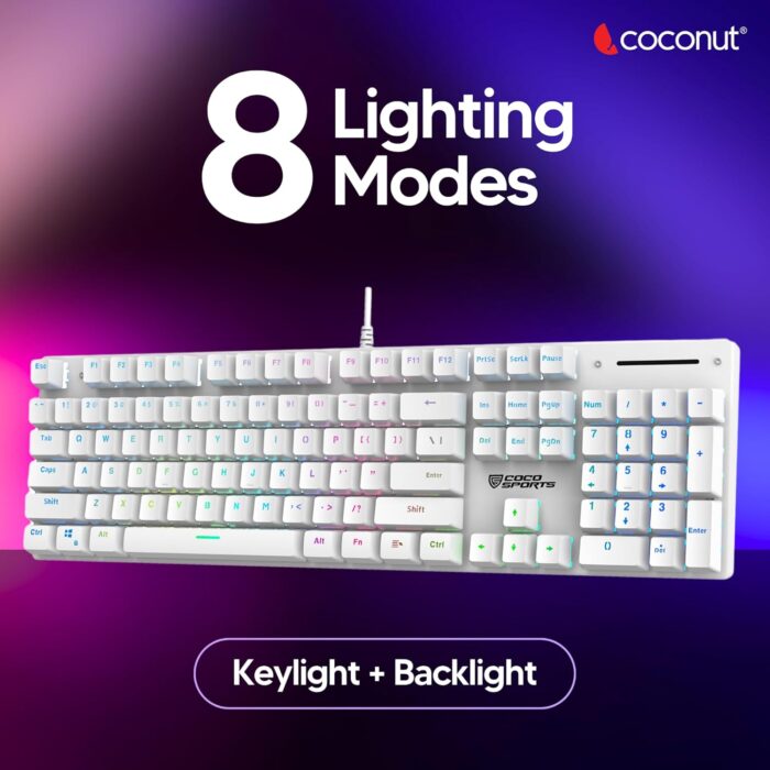Hurricane K31 White - Coconut Wired Keyboard - Image 4