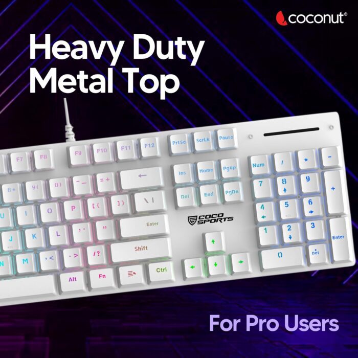 Hurricane K31 White - Coconut Wired Keyboard - Image 6